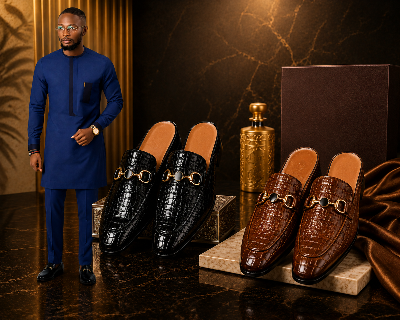 men atire and shoes