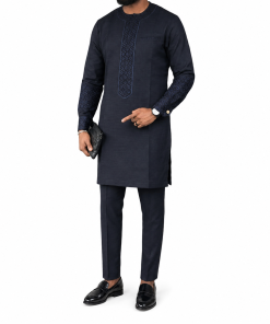 Blue African Men’s Senator Wear Set